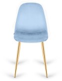 Krzesło tapicerowane GIULIA SKY BLUE VELVET GOLD II GATUNEK