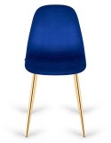 Krzesło tapicerowane GIULIA VELVET BLUE GOLD
