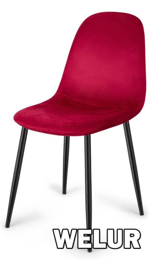 Krzesło tapicerowane GIULIA VELVET BURGUNDY