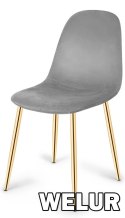 Krzesło tapicerowane GIULIA VELVET GREY GOLD II GATUNEK