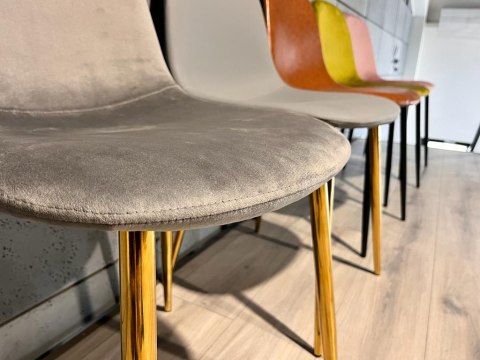 Krzesło tapicerowane GIULIA VELVET GREY GOLD II GATUNEK