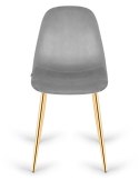 Krzesło tapicerowane GIULIA VELVET GREY GOLD