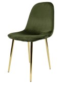Krzesło tapicerowane GIULIA VELVET KHAKI GOLD