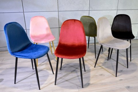 Krzesło tapicerowane GIULIA VELVET KHAKI GOLD