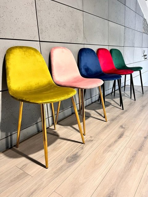 Krzesło tapicerowane GIULIA VELVET OLIVE GOLD