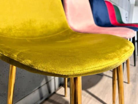 Krzesło tapicerowane GIULIA VELVET OLIVE GOLD