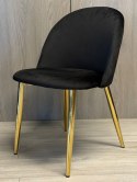 Krzesło tapicerowane GLORIA BLACK VELVET GOLD