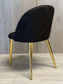Krzesło tapicerowane GLORIA BLACK VELVET GOLD