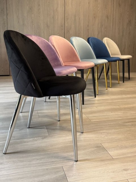 Krzesło tapicerowane GLORIA BLACK VELVET GOLD