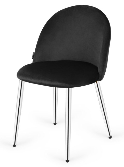 Krzesło tapicerowane GLORIA BLACK VELVET SILVER