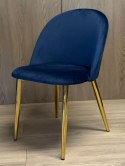 Krzesło tapicerowane GLORIA BLUE VELVET GOLD