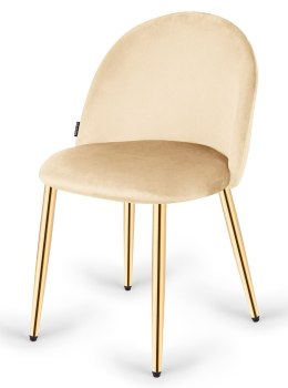 Krzesło tapicerowane GLORIA CREAM VELVET GOLD