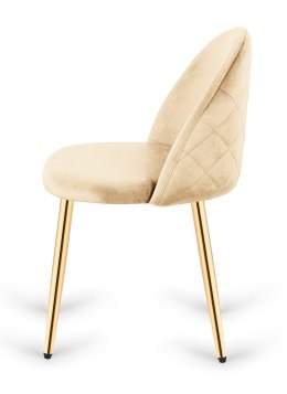 Krzesło tapicerowane GLORIA CREAM VELVET GOLD