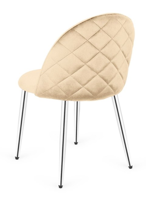 Krzesło tapicerowane GLORIA CREAM VELVET SILVER