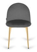 Krzesło tapicerowane GLORIA DARK GREY VELVET GOLD