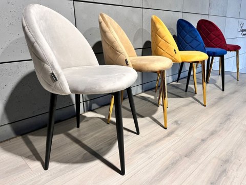 Krzesło tapicerowane GLORIA DARK GREY VELVET