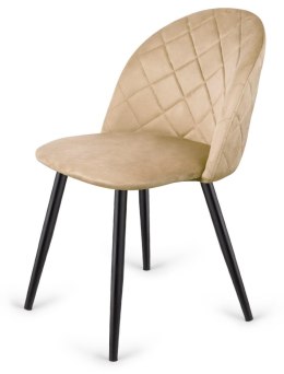 Krzesło tapicerowane GLORIA DIAMOND BEIGE VELVET