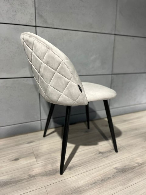Krzesło tapicerowane GLORIA DIAMOND GREY VELVET OUTLET