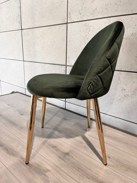 Krzesło tapicerowane GLORIA FOREST VELVET GOLD