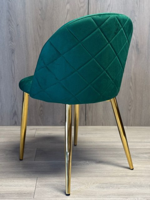 Krzesło tapicerowane GLORIA GREEN VELVET GOLD
