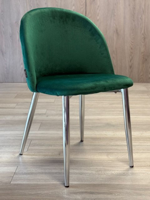 Krzesło tapicerowane GLORIA GREEN VELVET SILVER