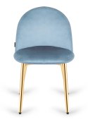 Krzesło tapicerowane GLORIA LIGHT BLUE VELVET GOLD