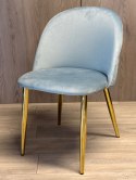 Krzesło tapicerowane GLORIA LIGHT BLUE VELVET GOLD