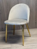 Krzesło tapicerowane GLORIA LIGHT GREY VELVET GOLD