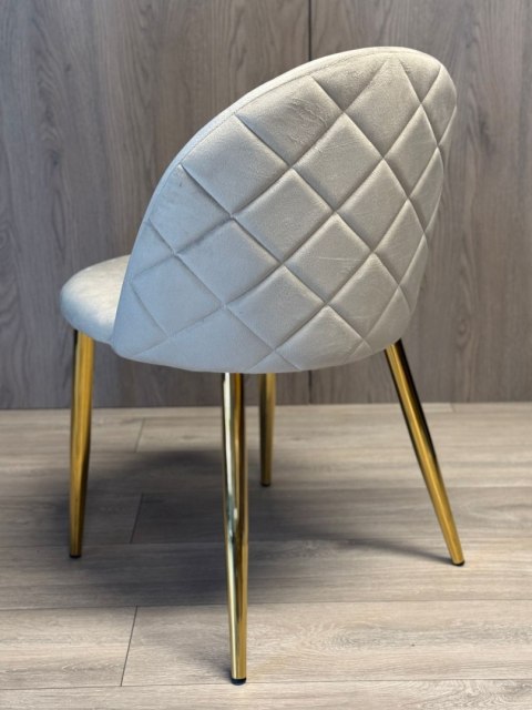Krzesło tapicerowane GLORIA LIGHT GREY VELVET GOLD