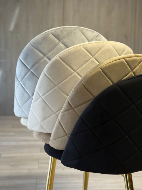 Krzesło tapicerowane GLORIA LIGHT GREY VELVET GOLD