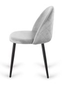 Krzesło tapicerowane GLORIA LIGHT GREY VELVET OUTLET