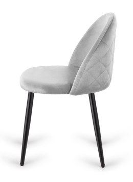 Krzesło tapicerowane GLORIA LIGHT GREY VELVET OUTLET
