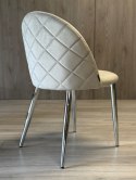 Krzesło tapicerowane GLORIA LIGHT GREY VELVET SILVER