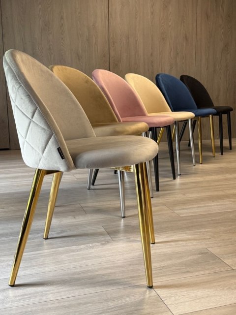 Krzesło tapicerowane GLORIA LIGHT GREY VELVET