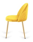 Krzesło tapicerowane GLORIA MUSTARD VELVET GOLD