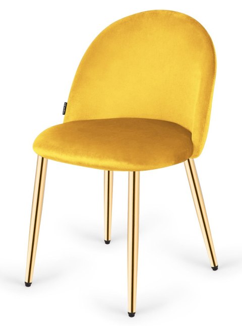 Krzesło tapicerowane GLORIA MUSTARD VELVET GOLD