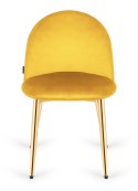 Krzesło tapicerowane GLORIA MUSTARD VELVET GOLD