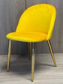 Krzesło tapicerowane GLORIA MUSTARD VELVET GOLD