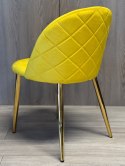 Krzesło tapicerowane GLORIA MUSTARD VELVET GOLD