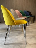 Krzesło tapicerowane GLORIA MUSTARD VELVET OUTLET