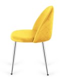 Krzesło tapicerowane GLORIA MUSTARD VELVET SILVER