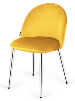 Krzesło tapicerowane GLORIA MUSTARD VELVET SILVER