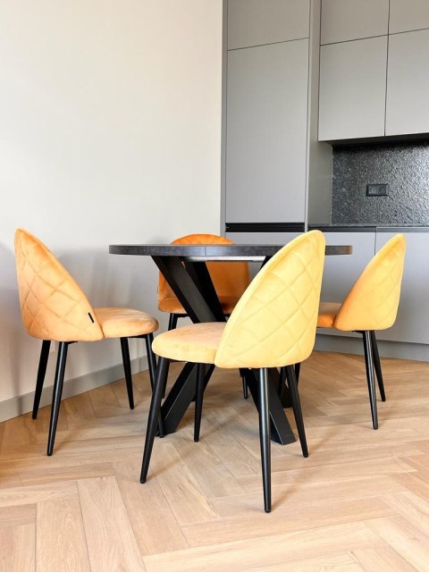 Krzesło tapicerowane GLORIA MUSTARD VELVET