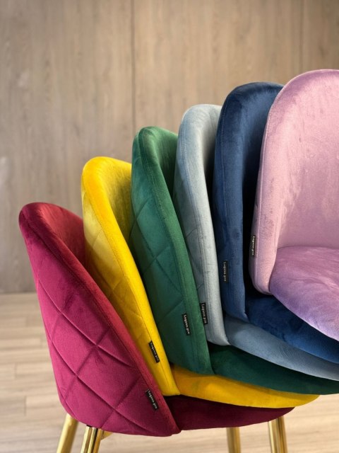 Krzesło tapicerowane GLORIA MUSTARD VELVET