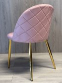 Krzesło tapicerowane GLORIA PINK VELVET GOLD