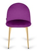 Krzesło tapicerowane GLORIA PURPLE VELVET GOLD