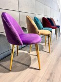 Krzesło tapicerowane GLORIA PURPLE VELVET GOLD