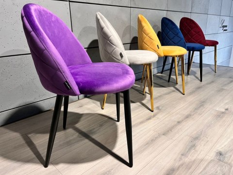 Krzesło tapicerowane GLORIA PURPLE VELVET