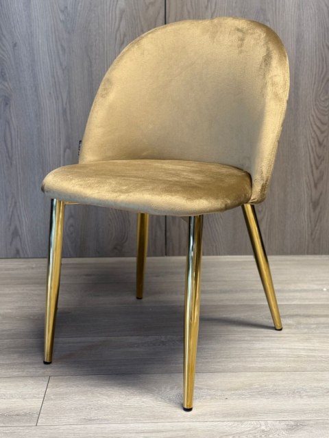Krzesło tapicerowane GLORIA SAND VELVET GOLD