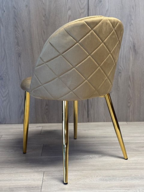 Krzesło tapicerowane GLORIA SAND VELVET GOLD